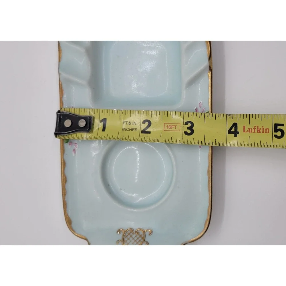 Antique Hand Painted Signed Depose Rose Espresso/Tea Cup and Ash Tray‎